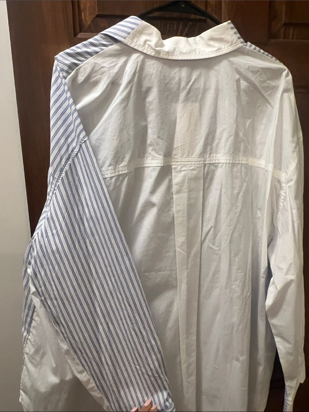 Zara NWT Color block Dress Shirt with Blue Pinstripes - XL - Picture 5 of 9